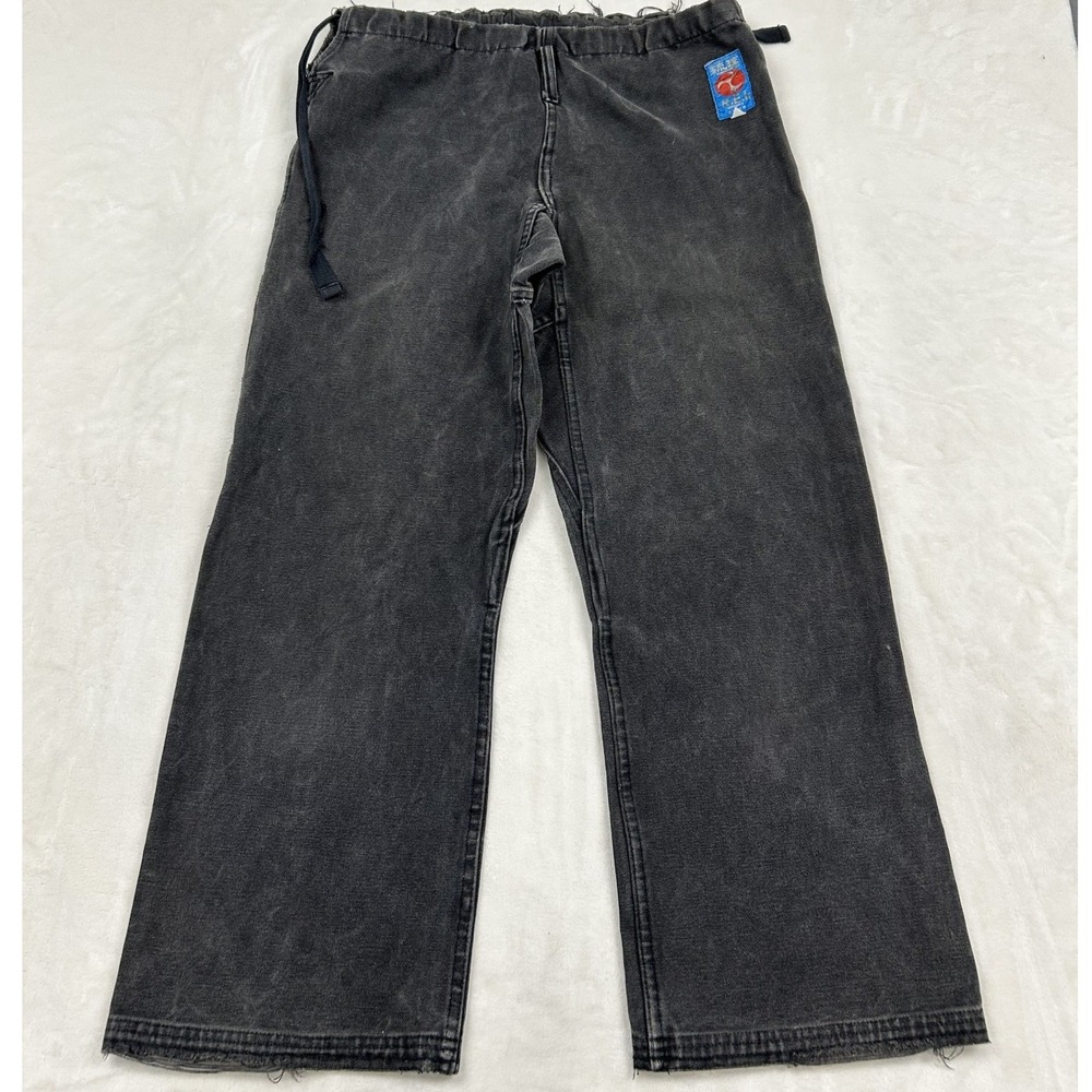 REI Canvas Climbing Pants Mens Large Faded Black Distressed Gorpcore Wide Leg